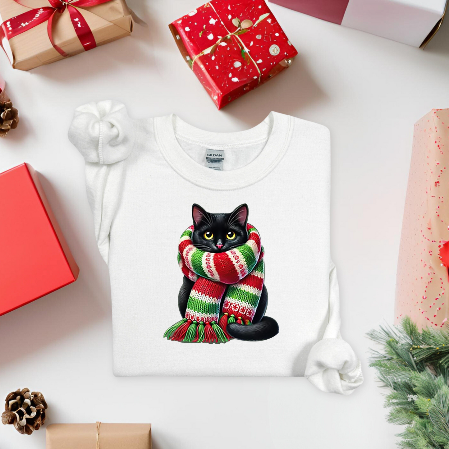 Scarf Cat Christmas Sweatshirt