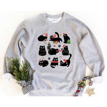 Black Cat Christmas Sweater V2