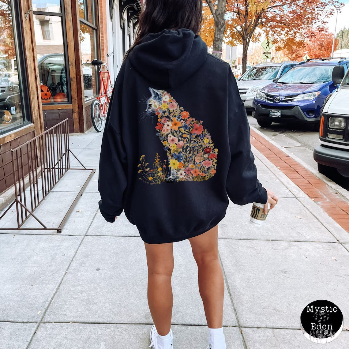 Floral Cat Hoodie