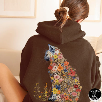 Floral Cat Hoodie