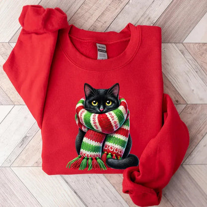 Scarf Cat Christmas Sweatshirt