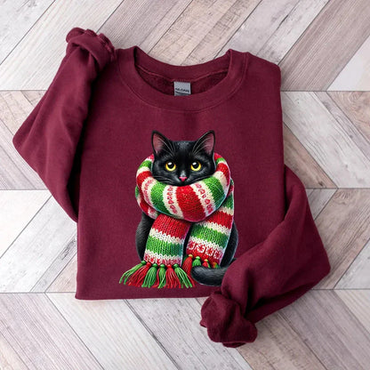 Scarf Cat Christmas Sweatshirt